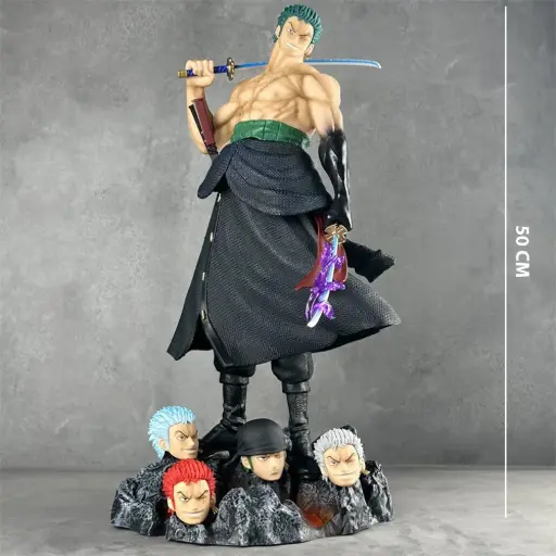 Zoro Four Heads Premium Detailed Standing 50cm Figure With Box